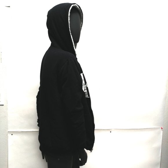 Calvin Klein Jeans Logo Black Hooded Zip-Up Jacket - Picture 4 of 7